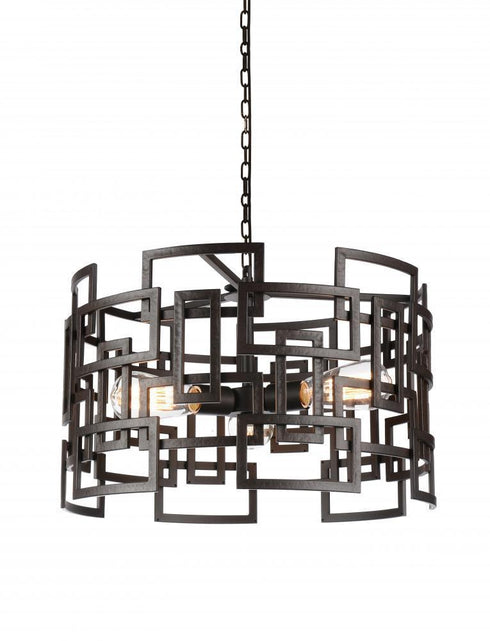 CWI Lighting Litani 3 Light Down Chandelier With Brown Finish Model: 9913P19-3-205
