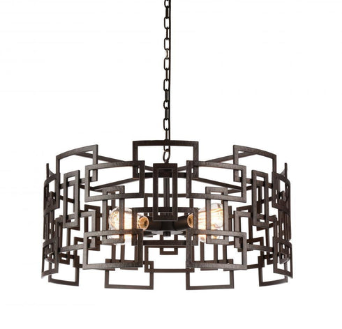 CWI Lighting Litani 4 Light Down Chandelier With Brown Finish Model: 9913P25-4-205