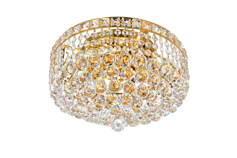 CWI Lighting Luminous 4 Light Flush Mount With Gold Finish Model: 8002C14G