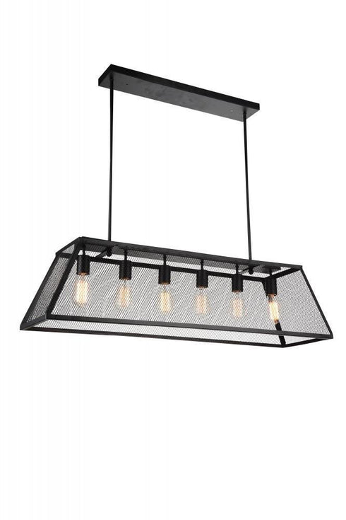 CWI Lighting Macleay 6 Light Down Chandelier With Black Finish Model: 9601P42-6-101-A