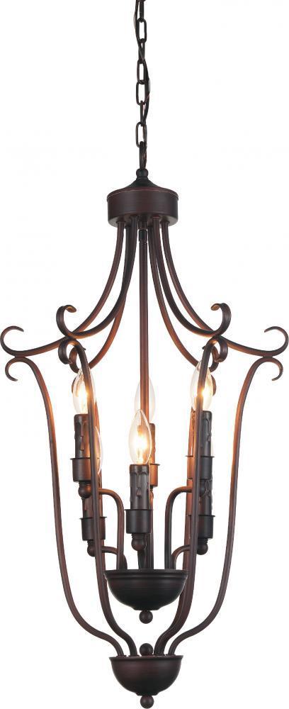 CWI Lighting Maddy 6 Light Up Chandelier With Oil Rubbed Brown Model: 9817P16-6-121