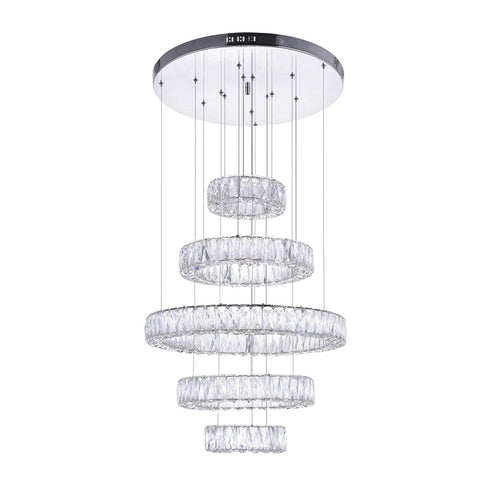 CWI Lighting Madeline LED Chandelier With Chrome Finish Model: 1044P24-601-R-5C