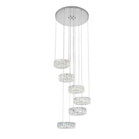 CWI Lighting Madeline LED Chandelier With Chrome Finish Model: 1044P24-601-R-6C