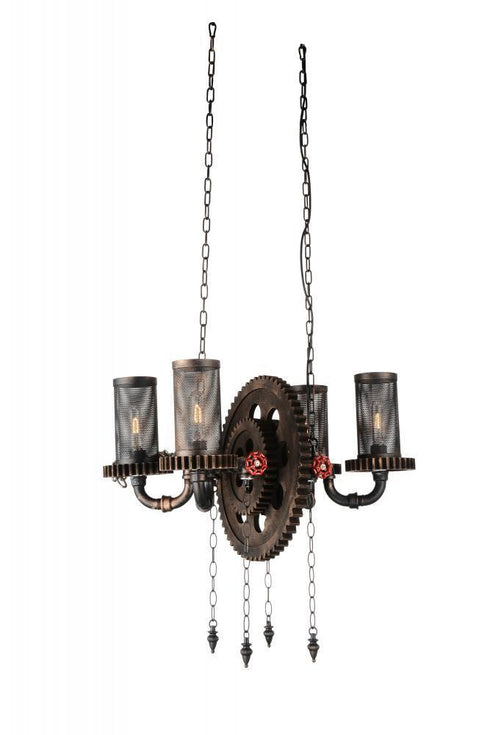 CWI Lighting Manchi 4 Light Up Chandelier With Rust Finish Model: 9722P25-4-211