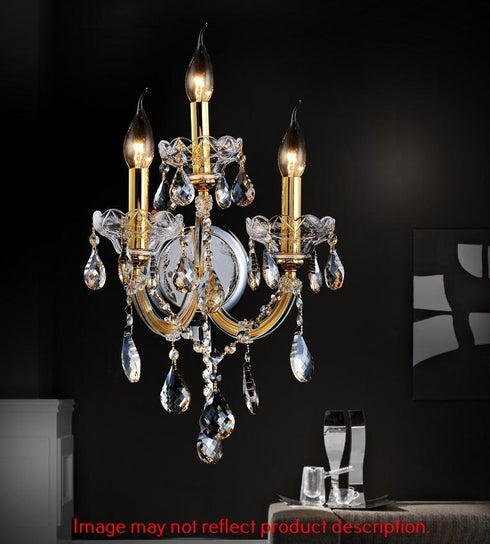 CWI Lighting Maria Theresa 3 Light Wall Sconce With Chrome Finish Model: 8318W12C-3 (CLEAR)