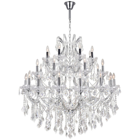 CWI Lighting Maria Theresa 33 Light Up Chandelier With Chrome Finish Model: 8318P42C-33 (CLEAR)