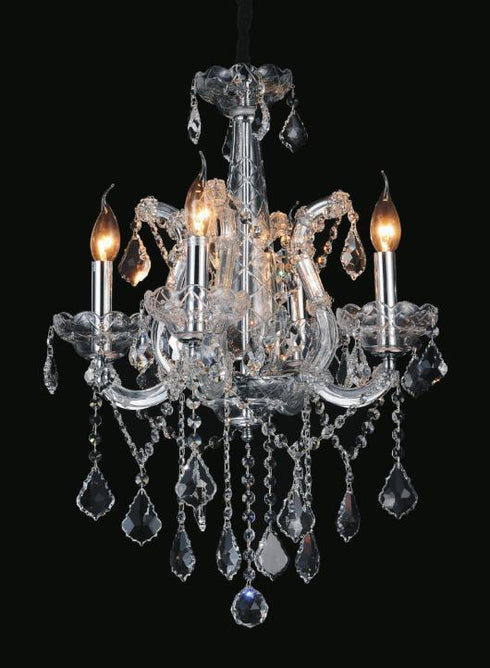 CWI Lighting Maria Theresa 4 Light Up Chandelier With Chrome Finish Model: 8397P18C-4(CLEAR)