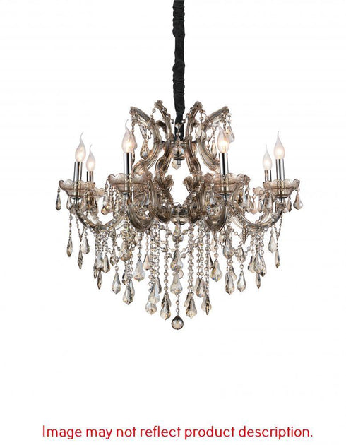 CWI Lighting Maria Theresa 8 Light Up Chandelier With Chrome Finish Model: 8319P32C-8 (CLEAR)