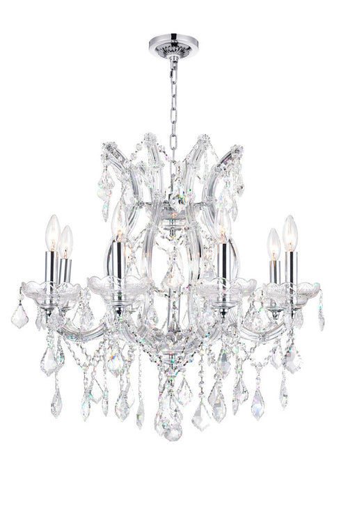 CWI Lighting Maria Theresa 9 Light Up Chandelier With Chrome Finish Model: 8311P24C-9 (CLEAR)
