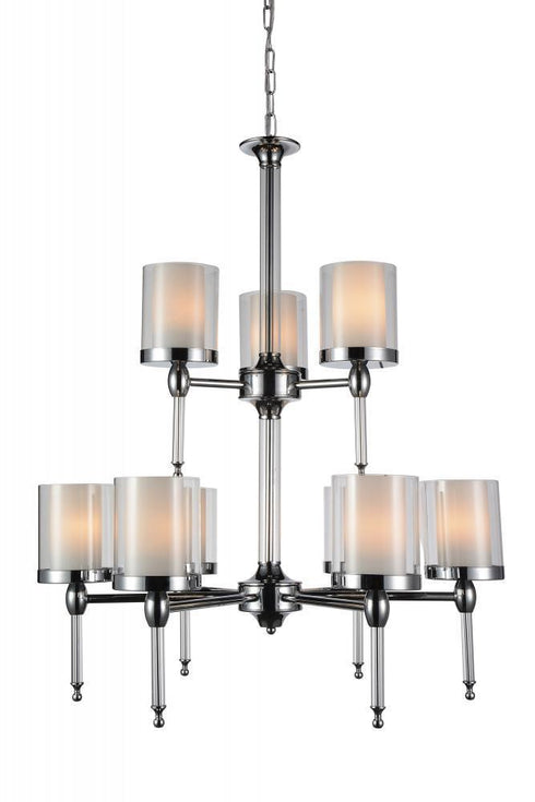 CWI Lighting Maybelle 9 Light Candle Chandelier With Chrome Finish Model: 9851P28-9-601