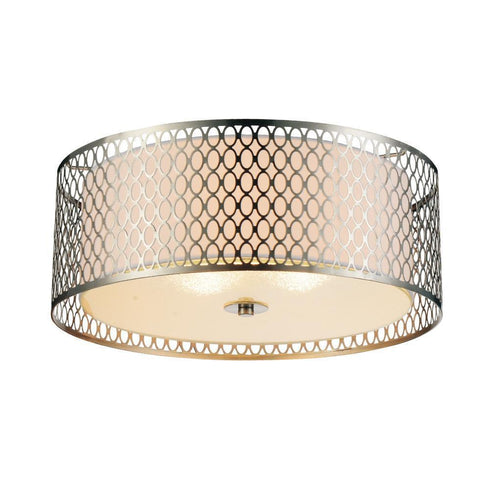 CWI Lighting Mikayla 3 Light Drum Shade Flush Mount With Satin Model: 5555C17SN