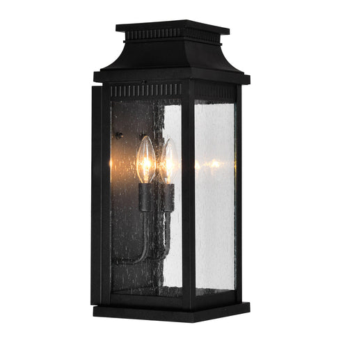 CWI Lighting Milford 2 Light Outdoor Black Wall Lantern Model: 0418W7L-2