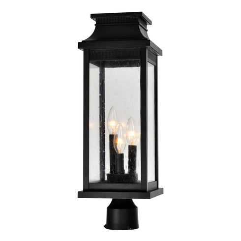 CWI Lighting Milford 3 Light Outdoor Black Lantern Head Model: 0418PT7L-3