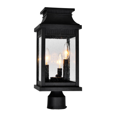 CWI Lighting Milford 3 Light Outdoor Black Lantern Head Model: 0418PT7S-3