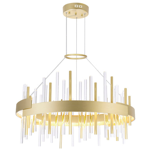 CWI Lighting Millipede 26 Inch LED Satin Gold Chandelier Model: 1245P26-602