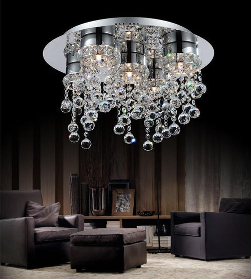 CWI Lighting Monica 5 Light Flush Mount With Chrome Finish Model: 5072C20C-R