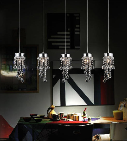CWI Lighting Monica 5 Light Multi Light Pendant With Chrome Model: 5072P36C-RC
