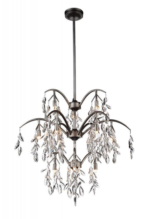 CWI Lighting Napan 12 Light Down Chandelier With Silver Mist Model: 9885P28-12-183