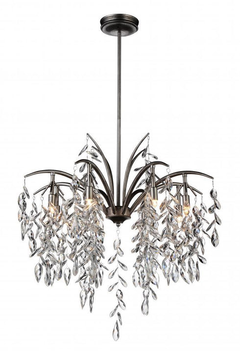 CWI Lighting Napan 8 Light Down Chandelier With Silver Mist Model: 9885P25-8-183