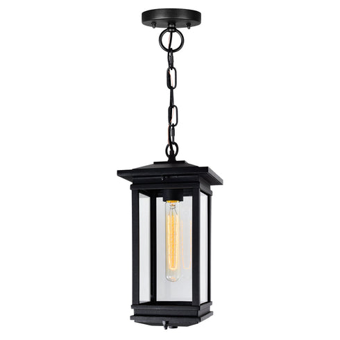 CWI Lighting Oakwood 1 Light Outdoor Black Pendant Model: 0422P7-1-101