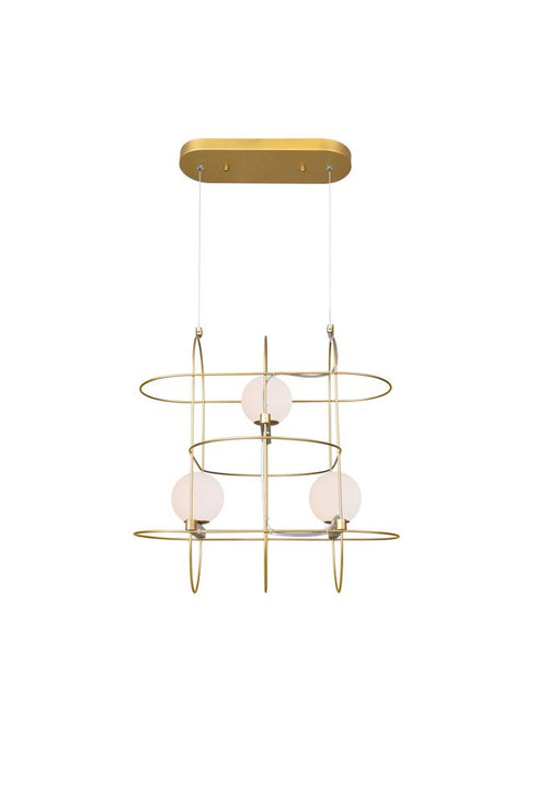 CWI Lighting Orbit 3 Light Chandelier With Medallion Gold Finish Model: 1209P20-3-169