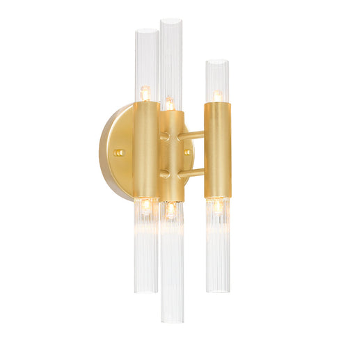 CWI Lighting Orgue 6 Light Sconce With Brass Finish Model: 1120W5-6-602