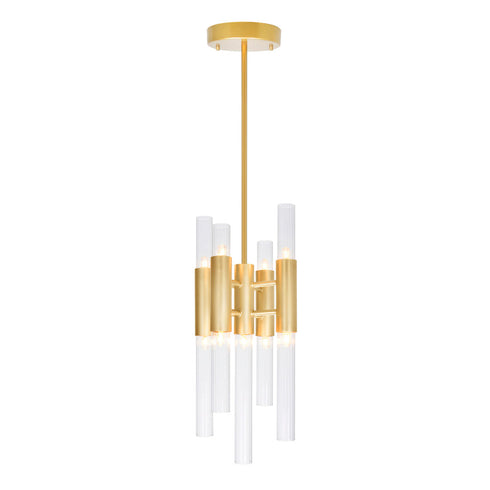 CWI Lighting Orgue 9 Light Mini Pendant With Brass Finish Model: 1120P8-9-602