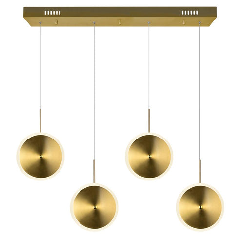 CWI Lighting Ovni LED Islan Pool Table Chandelier With Brass Model: 1204P30-4-625