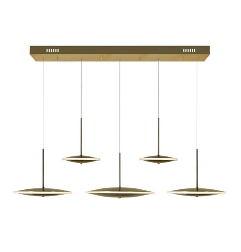 CWI Lighting Ovni LED Islan Pool Table Chandelier With Brass Model: 1204P43-5-625-A