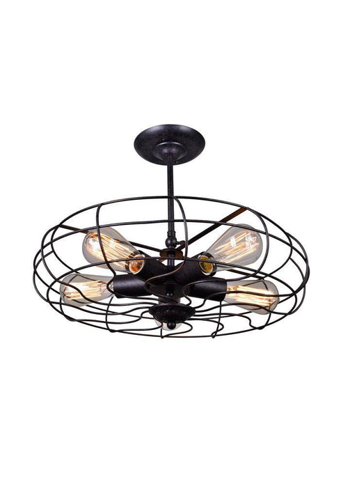 CWI Lighting Pamela 5 Light Flush Mount With Black Finish Model: 9606C19-5-101