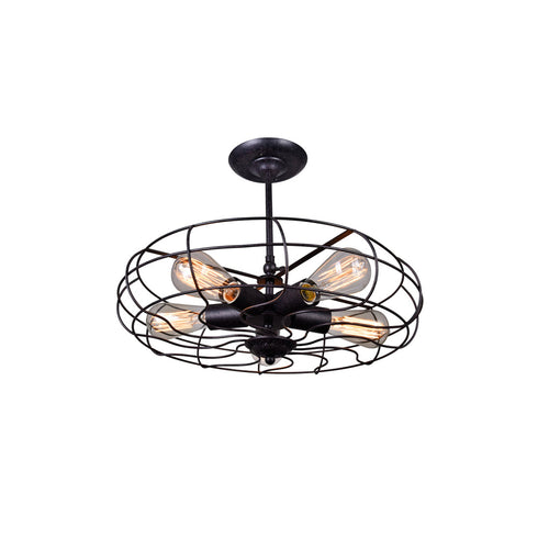 CWI Lighting Pamela 5 Light Flush Mount With Black Finish Model: 9606C19-5-101
