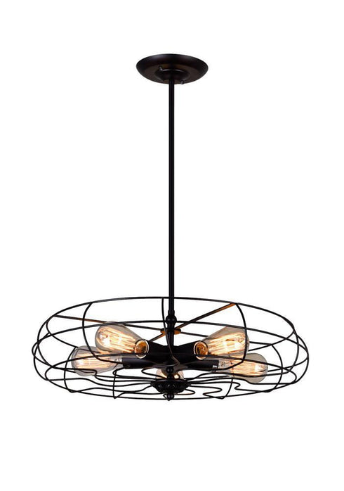 CWI Lighting Pamela 5 Light Pendant With Black Finish Model: 9606P18-5-101