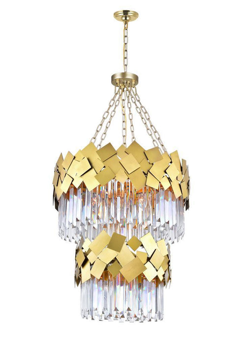 CWI Lighting Panache 10 Light Down Chandelier With Medallion Gold Model: 1100P24-10-169