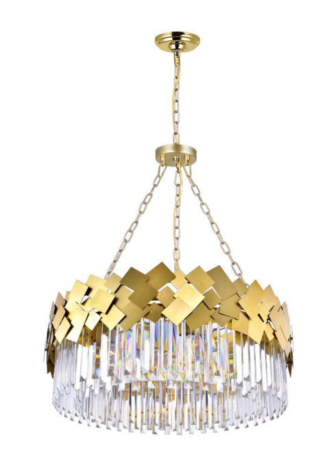 CWI Lighting Panache 8 Light Down Chandelier With Medallion Gold Model: 1100P32-8-169