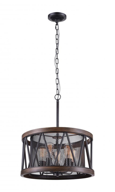 CWI Lighting Parsh 5 Light Drum Shade Chandelier With Pewter Model: 9954P20-5-101