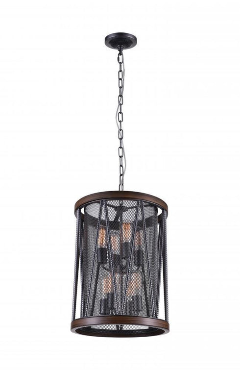 CWI Lighting Parsh 8 Light Drum Shade Chandelier With Pewter Model: 9954P16-8-101