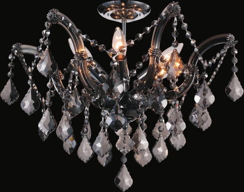 CWI Lighting Payton 6 Light Flush Mount With Chrome Finish Model: 8418C20C-6(SMOKE)