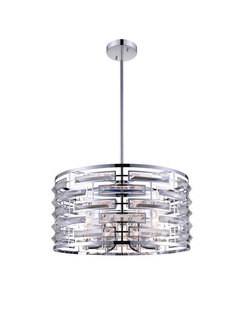 CWI Lighting Petia 6 Light Drum Shade Chandelier With Chrome Model: 9975P20-6-601