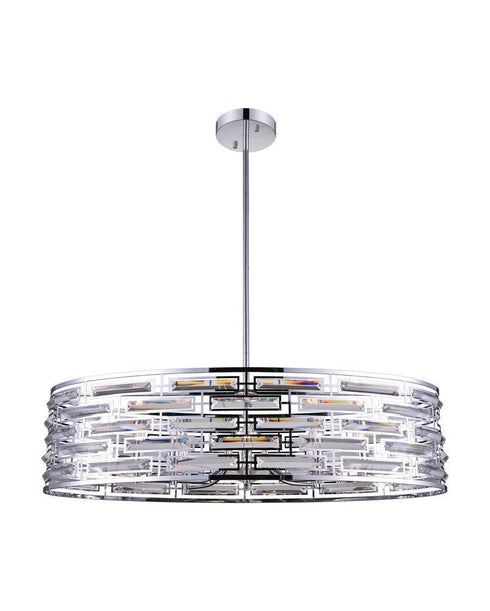 CWI Lighting Petia 8 Light Drum Shade Island Light With Chrome Model: 9975P39-8-601
