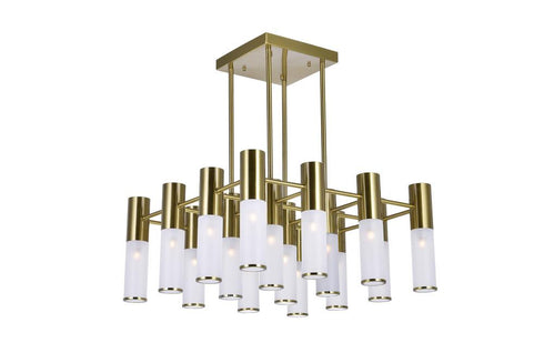 CWI Lighting Pipes 16 Light Chandelier With Brass Finish Model: 1221P20-16-625