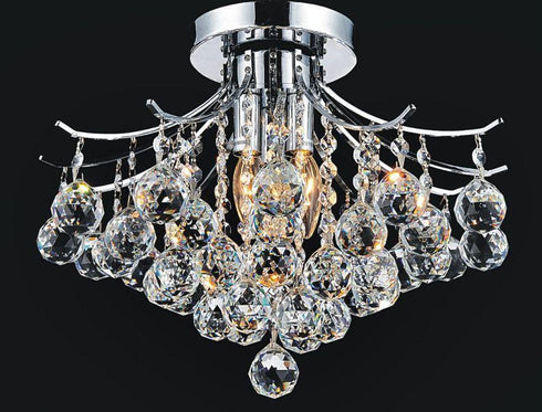 CWI Lighting Princess 4 Light Flush Mount With Chrome Finish Model: 8012C16C