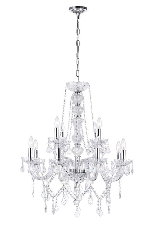 CWI Lighting Princeton 12 Light Down Chandelier With Chrome Finish Model: 8023P30C
