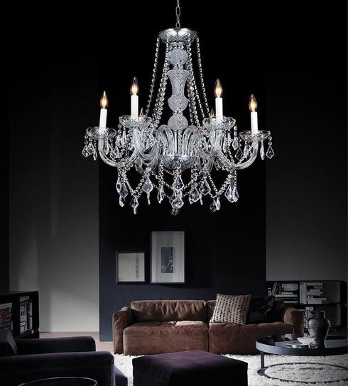 CWI Lighting Princeton 6 Light Down Chandelier With Chrome Finish Model: 8023P24C-6