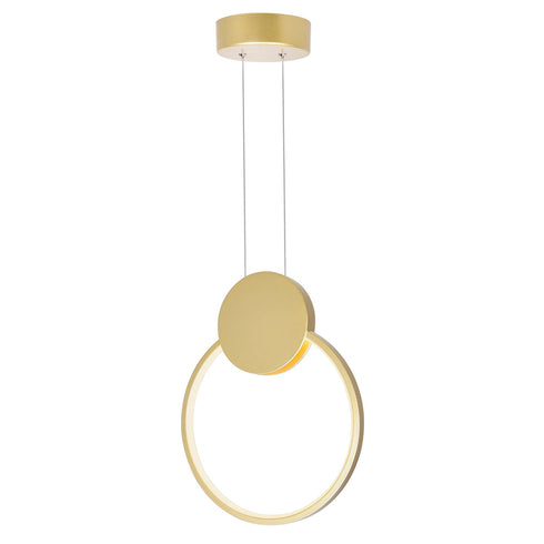 CWI Lighting Pulley 10 Inch LED Satin Gold Mini Pendant Model: 1297P10-1-602