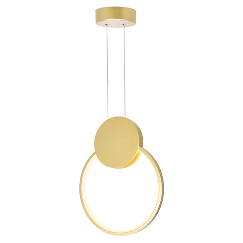 CWI Lighting Pulley 12 Inch LED Satin Gold Mini Pendant Model: 1297P12-1-602
