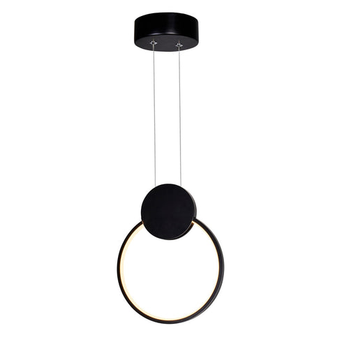CWI Lighting Pulley 8 Inch LED Black Mini Pendant Model: 1297P8-1-101