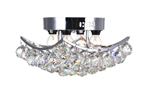 CWI Lighting Queen 4 Light Flush Mount With Chrome Finish Model: 8038C10C-S