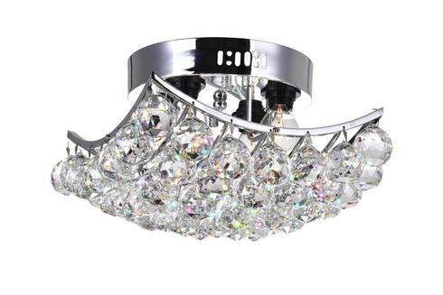 CWI Lighting Queen 4 Light Flush Mount With Chrome Finish Model: 8038C10C-S
