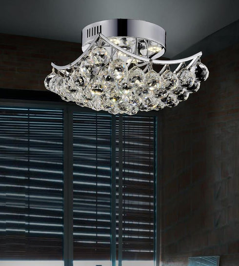 CWI Lighting Queen 4 Light Flush Mount With Chrome Finish Model: 8038C14C-S