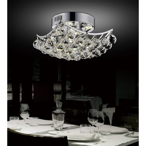 CWI Lighting Queen 4 Light Flush Mount With Chrome Finish Model: 8038C14C-S